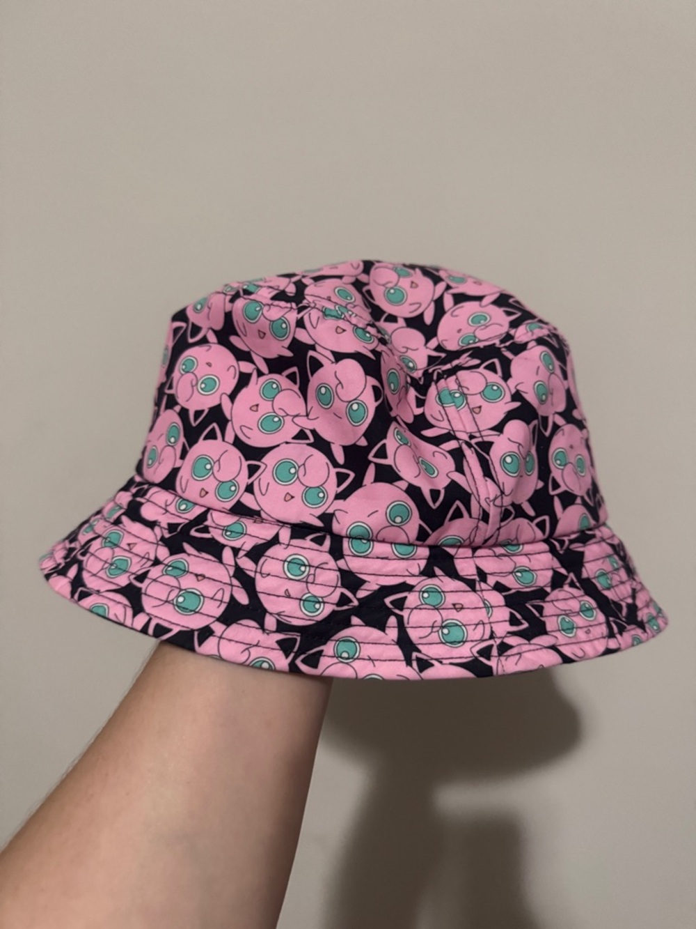 Pokemon Pink and Black Character Bucket Hat